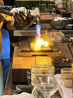 Playin’ with fire againn  at Omakaseed in New York City