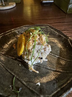 Banana blossom, sticky rice  at Omakaseed in New York City