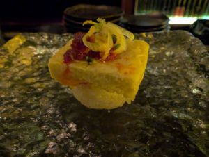 7- Tamagoyaki - 
Rolled Tofu Egg, Chili Crisp
 at Omakaseed in New York City