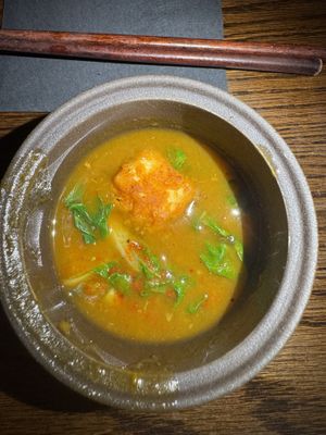 Squash soup  at Omakaseed in New York City