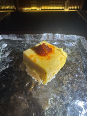 Silken tofu “egg"  at Omakaseed in New York City