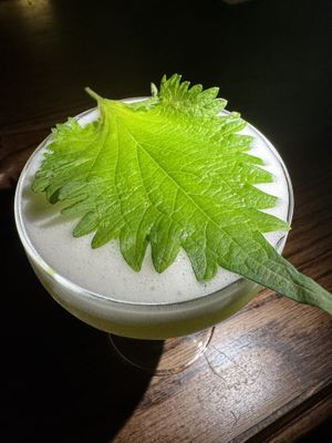 Shiso Southsider cocktail  at Omakaseed in New York City