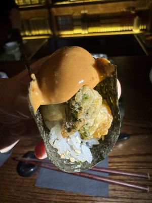 Broccoli tempura  at Omakaseed in New York City