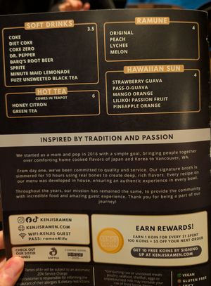 at Kenji's Ramen & Grill in Vancouver