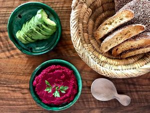 Breakfast items at Riad Dar Zaman in Marrakech