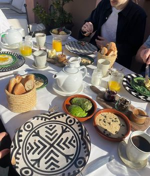 Breakfast! The orange juice and olive tapenade were the best I’ve had.  at Riad Dar Zaman in Marrakech