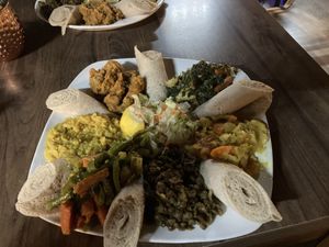 Vegan platter   at Afro Deli and Coffee in Gzira