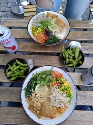 Vegan option at Five Flower Noodle Bar in Lund