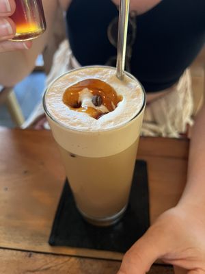 Iced coconut latte  at Cappuccino Bistro in Sigiriya