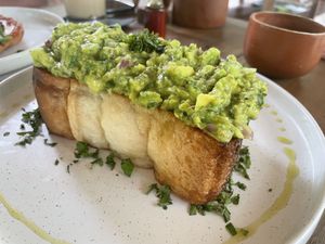 Avocado on toastt  at Cappuccino Bistro in Sigiriya
