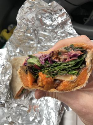 Miso BBQ burrito  at Trumpet Blossom Cafe in Iowa City