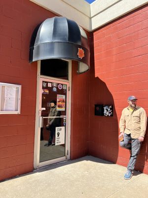 The entrance  at Trumpet Blossom Cafe in Iowa City
