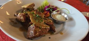 Habanero Mango Seiten wings at Trumpet Blossom Cafe in Iowa City