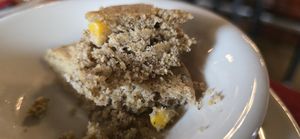 Buckwheat Corn cake at Trumpet Blossom Cafe in Iowa City