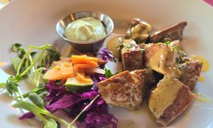 Habanero Mango Seiten wings at Trumpet Blossom Cafe in Iowa City