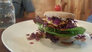 Breakfast sandwich at Trumpet Blossom Cafe in Iowa City