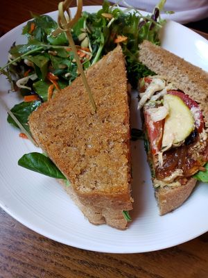 Bean burger at Trumpet Blossom Cafe in Iowa City