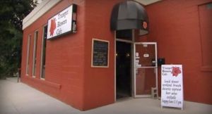 Storefront  at Trumpet Blossom Cafe in Iowa City