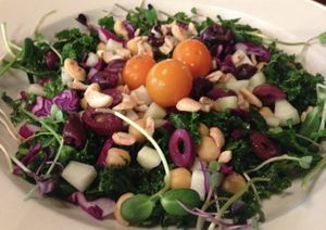 Beautiful salads! at Trumpet Blossom Cafe in Iowa City