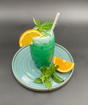 Blue lagoon mocktail at Dervish in Berlin