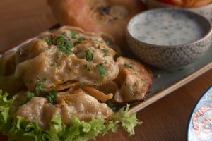 Fried manti set at Dervish in Berlin