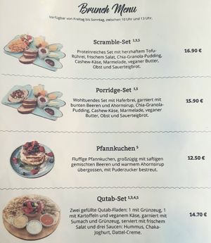Brunch menu at Dervish in Berlin