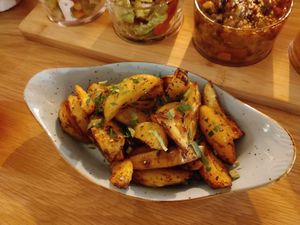 Part of lunch for 4 persons: potatoe at Dervish in Berlin