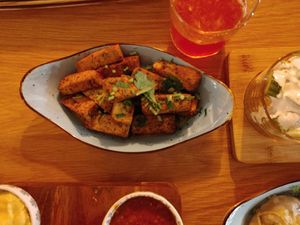 Part of lunch for 4 persons: think its tofu at Dervish in Berlin
