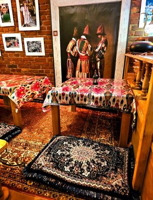 The area if you want to sit on a cushion at Dervish in Berlin