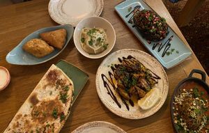 Many different vegan starters I shared with a friendd  at Dervish in Berlin