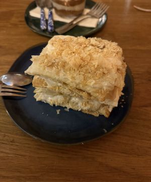 Puff pastry dessert with cream - it was very big  at Dervish in Berlin