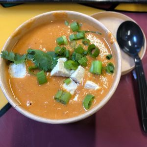 Spicy Thai peanut with tofu.  So good! at Revolutionary Soup in Charlottesville