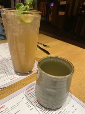 Green tea and homemade lemonade  at MoschMosch in Mainz