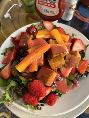 Wonderful salad with Tofu at Cathedral Cafe in Fayetteville