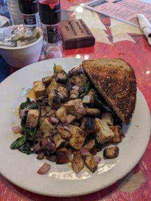Tofu scrambler at Cathedral Cafe in Fayetteville