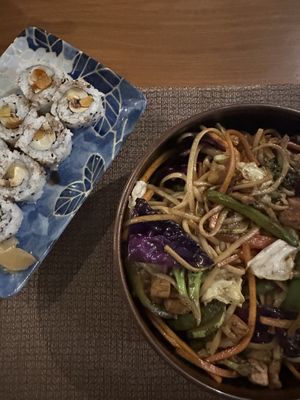 Vegan roll and noodles   at Kaiseki in Sucre