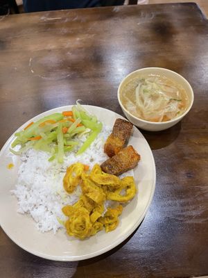 Free soup with com chay   at Vinh An Chay in Ho Chi Minh City