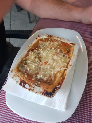 Vegan lasagna at Luigi's in Grand Baie