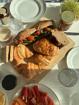 vegan croissant / fougasse olive / bananebread   at La Maison in Berlin