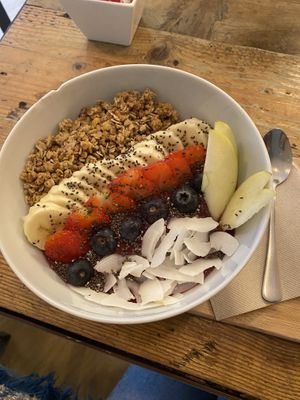 Açaí bowl - the granola is vegan  at The Coffee House in Barcelona