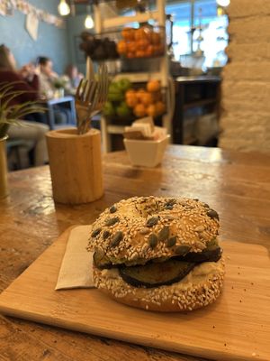 Vegan bagel   at The Coffee House in Barcelona
