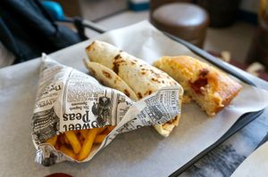 Kebab + Fries + Cake at Veggie's Corner in Besancon