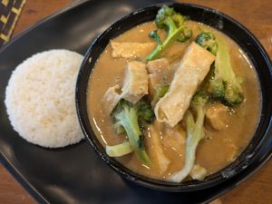 Broccoli, tofu, peanut butter sauce, my personal favorite here! at Sen Việt Vegan Restaurant in Helsinki