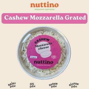 Nuttino’s Vegan Mozzarella Cheese Grated Version. Redefine your expectations and embrace the future of dairy-free cheese with nuttino Cashew Mozzarella.  at Nuttino in Dubai