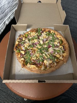 Vegan chic tikka masala spicy with no shrooms. Shrooms are gross    at Pizza Twist in Plainfield