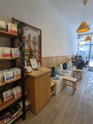 Inside at Ninetails Coffee Bar in Toronto