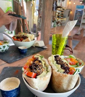 Pita falafel at Sanito in Punta Uva