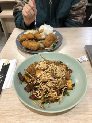 fried tofu and pad thai  at VEGE Kitchen in Warsaw