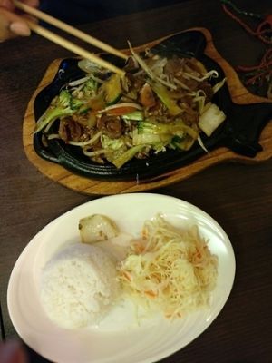 hot panned veggies  at VEGE Kitchen in Warsaw