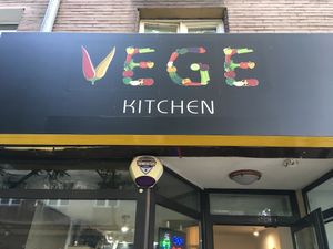 Sign at VEGE Kitchen in Warsaw